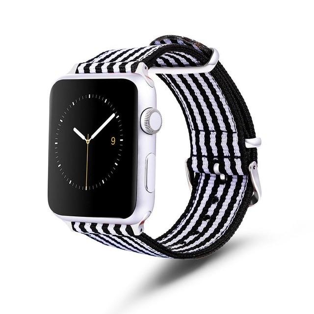 Watchbands black white / For 38MM and 40MM Soft Breathable Replacement Strap for iwatch series 4 5 40MM 44MM Sport Loop Band For Apple Watch Series 5 3/2/1 38MM 42MM Nylon|Watchbands|