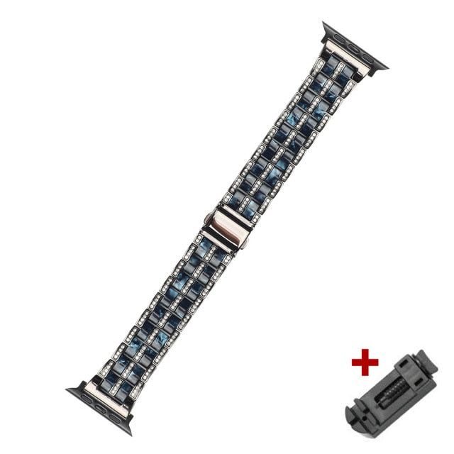 Luxury Diamond Resin Strap Series 7 6 5 4 Steel Metal Bracelet