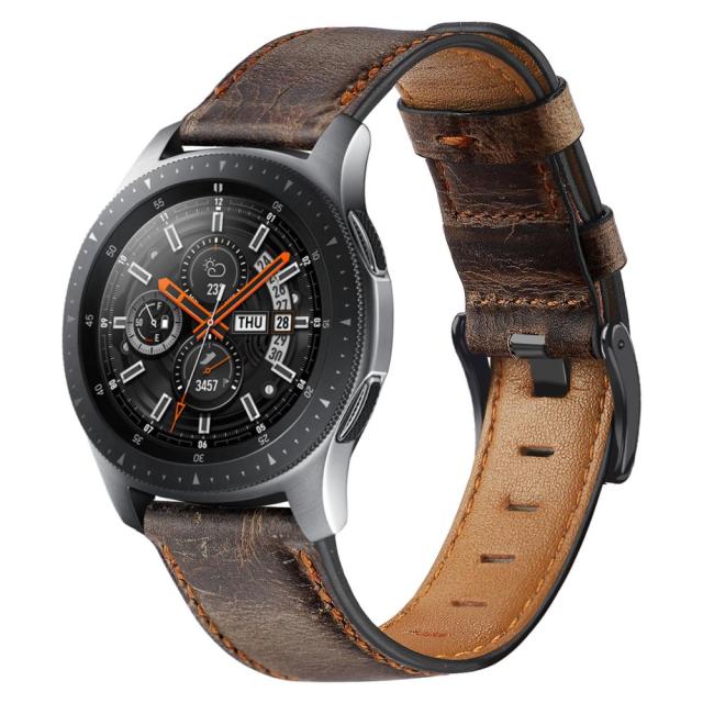 22mm Watch Band For Galaxy watch 3 46mm Crazy Horse Leather Strap Gear S3 Frontier Bracelet Huawei Watch gt 3 Strap|Watchbands|