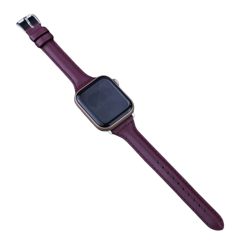 Slim Leather Strap For Apple Watch Band Series 7 6 5 4 Premium