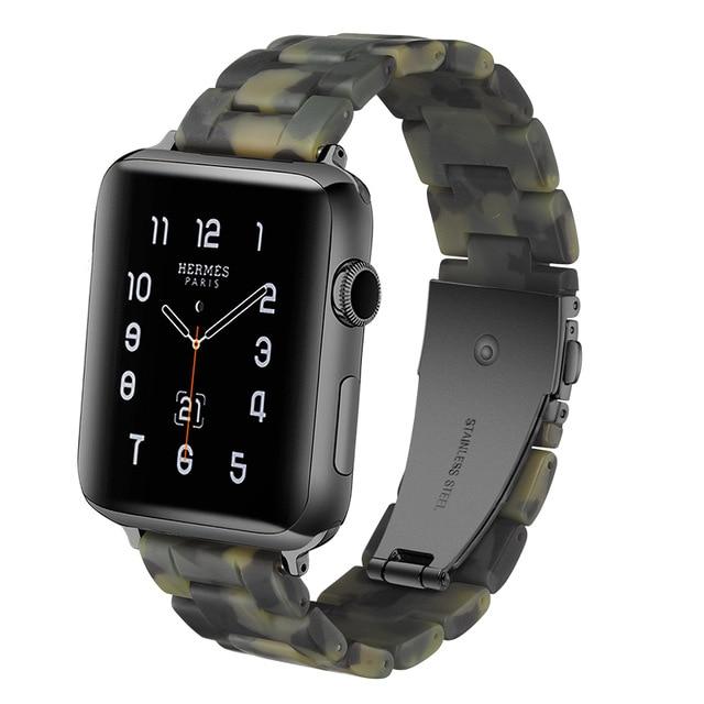 Watchbands Pale Army Green / 38mm / 40mm Copy of Quality Resin Strap Imitation Ceramic Accessories watchband bracelet for apple watch series 6 5 4 Men Women Unisex iWatch 38mm/40mm 42mm/44mm