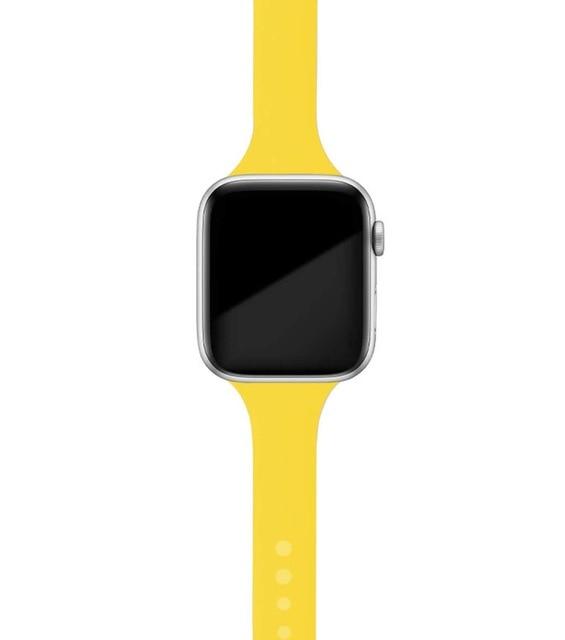 Watchbands Yellow / 38mm or 40mm Slim Strap for Apple Watch Band Series 6 5 4 Soft Sport Silicone Wristband iWatch 38mm 40mm 42mm 44mm Women Rubber Belt Bracelet |Watchbands