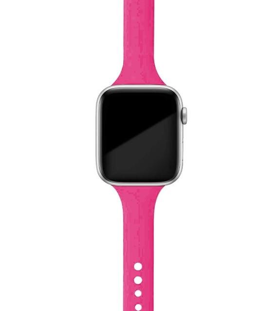 Watchbands Barbie powder / 38mm or 40mm Slim strap for Apple watch band 38mm 44mm soft Sport Silicone wrsit women belt bracelet iWatch series 6 3 4 5 SE 40mm 42mm|Watchbands