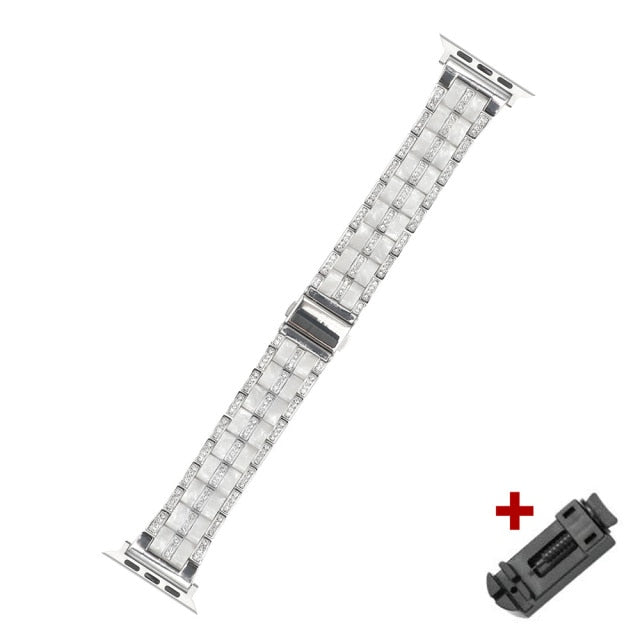 Luxury Diamond Resin Strap Series 7 6 5 4 Steel Metal Bracelet