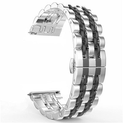 22mm 20mm Band for Galaxy Watch 3 41 45mm Gear S3 46mm 42mm Watch Stainless Steel Strap for Amazift Metal Wrist Bracelet|Watchbands|