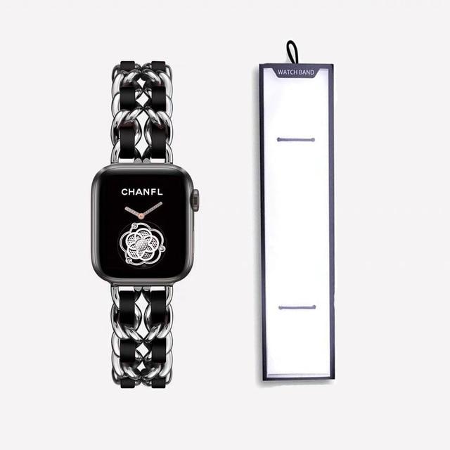 Watchbands silver black / 38mm or 40mm Stainless Steel luxury Strap For Apple Watch 6 5 4 3 Band 38mm 42mm Bracelet for iWatch series 5 4 3/1 40mm 44mm strap with box|Watchbands|