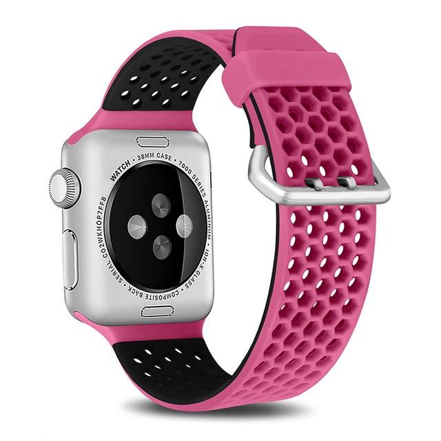 Watchbands Black pink / 38 or 40 mm Summer Sport Silicon bands for apple watch 5 4 38 42mm replacement strap for iWatch 4 3 2 40 44mm for apple watch bracelet|Watchbands|