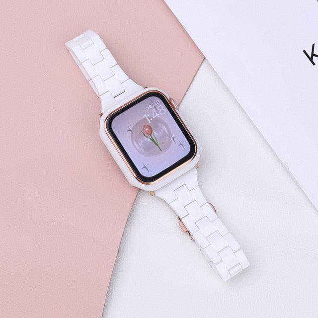 Resin Strap For Apple Watch Band 44mm 40mm 45mm 38mm 42mm 41mm