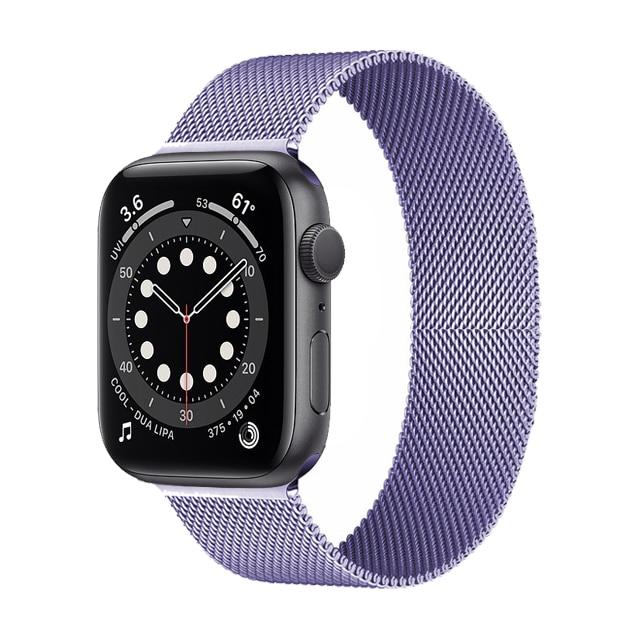 Watchbands Lavender / 38mm or 40mm Milanese Loop Strap For Apple watch band 44mm 40mm 42mm 38mm Stainless steel Metal bracelet correa iWatch series 3 4 5 SE 6|Watchbands|