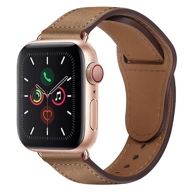 Watchbands R Bronze brown / 38mm or 40mm Genuine Leather strap For Apple watch band 44 mm 40mm for iWatch 42mm 38mm bracelet for Apple watch series 5 4 3 2 38 40 42 44mm|Watchbands|