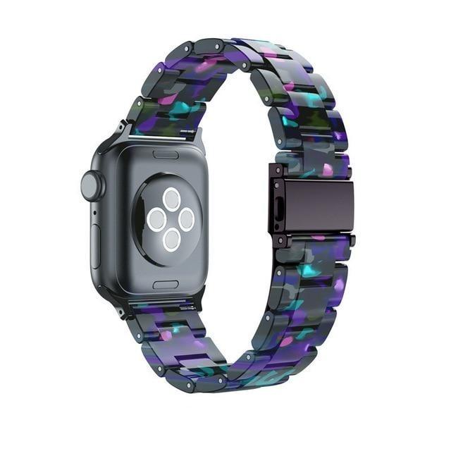 Watchbands purple green / 42mm or 44mm Resin Watch strap for apple watch 5 4 band 42mm 38mm correa transparent steel for iwatch series 5 4 3/2/1 watchband 44mm 40mm|Watchbands