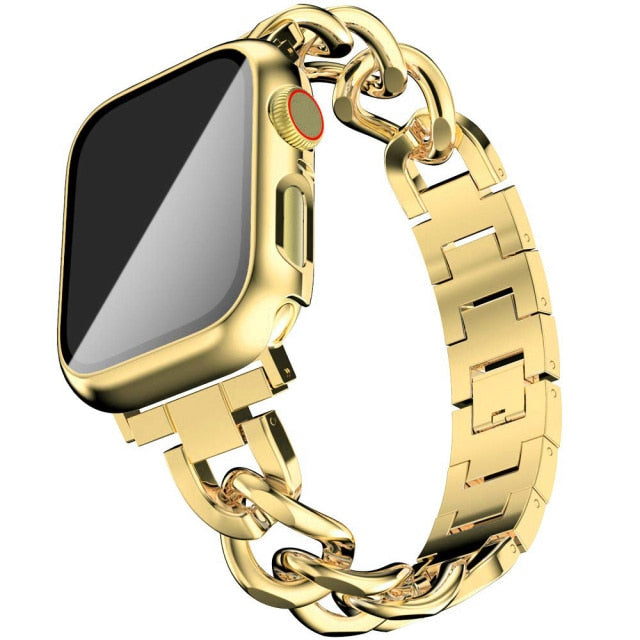 Ladies Strap for Apple Watch Band Series 8 7 6 5 Steel Chain Bracelet