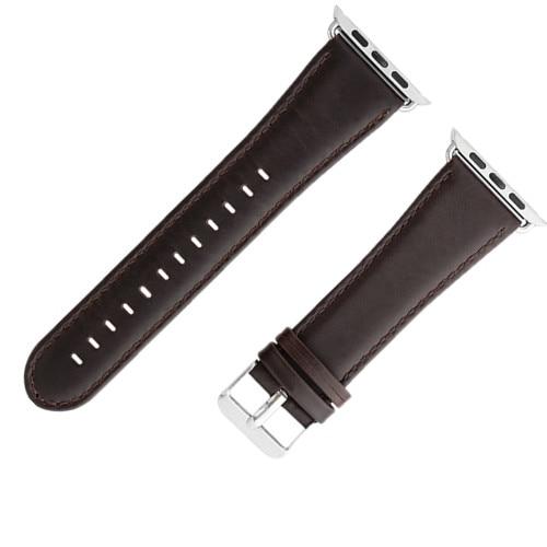 Watchbands coffee / 38mm CRESTED Leather Band For Apple Watch series 4 44mm 40mm strap correa iwatch 3 2 1 42mm/38mm Crazy Horse Wrist bracelet belt|Watchbands|