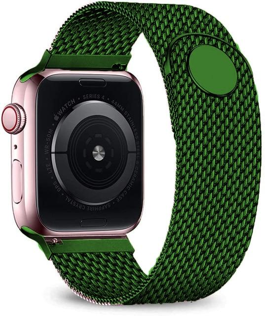 Watchbands Dark green / 38 or 40 mm Milanese loop For Apple watch band 44mm 40mm 38mm 42mm Metal belt Stainless steel bracelet iWatch band serie SE 6 5 4 3 Strap|Watchbands| -