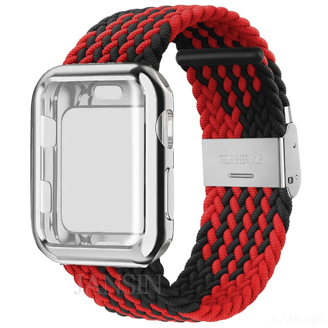 Case + Strap Series 6 5 4 Braided Solo Loop Elastic Sports Bracelet