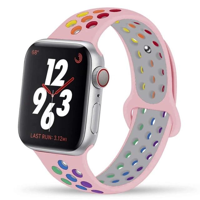 Watchbands pink pride / 38 40mm SM Strap For apple watch 6 band 44mm 40mm iwatch band 42mm 38mm silicone bracelet Pride Edition for apple watch series 5 4 3 2 SE|Watchbands|