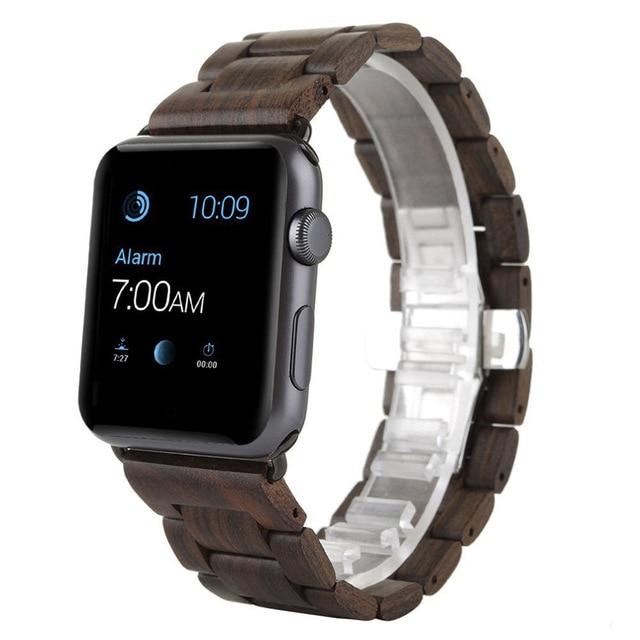 Watchbands Dark brown / 38mm or 40mm Apple Watch Band Series 6 5 4 Band Stylish Wooden Strap Wood Watchband