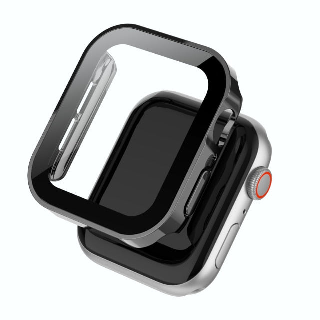 Waterproof Screen protector Bumper Frame matte hard Case for Apple watch 6/SE/5/4 cover Tempered glass film for iwatch 6 5 40 44| |