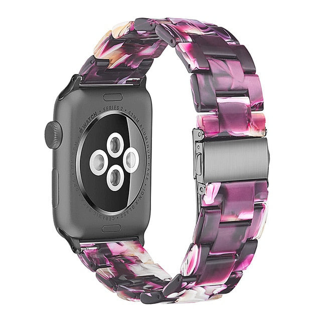 Resin Strap for Apple Watch Band Series 7 6 5 Wrist Accessories Loop