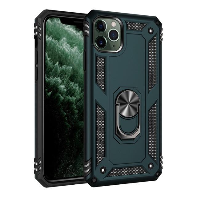 Fitted Cases Dark Green / for iPhone 5 5S SE for iPhone 12 11 Pro X XR XS Max 6S 7 8 Plus Case,Military Grade 15ft. Drop Tested Protective Kickstand Magnetic Car Mount Case|Fitted Cases