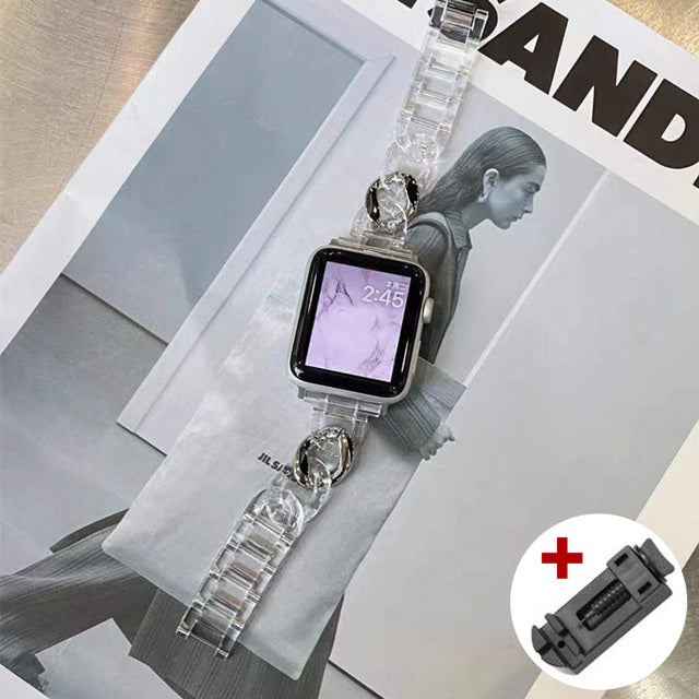 Women Diamond Luxury Chain Strap For Apple Watch 8 7 6 5 4 Watchbands