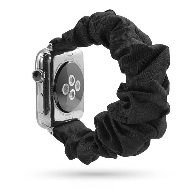 Watchbands 13 black / 38mm or 40mm Scrunchie Elastic Watch Straps for iwatch Bracelet 6 5 4 3 40 44mm Watchband for Apple Watch 6 5 4 3 2 38mm 42mm Band Christmas|Watchbands