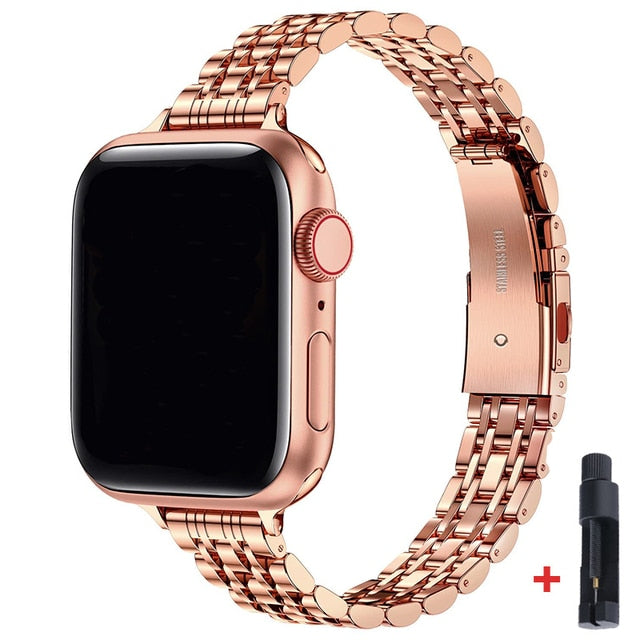 50% Off Stainless Steel Strap For Apple Watch Band 49mm 42mm 44mm Metal Bracelet iWatch Ultra Series SE for Women 45mm 41mm