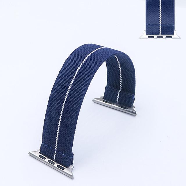 Watchbands blue white / 38 or40mm / S-122mm band length Solo Watch Band for Apple Watch 6 5 4 SE 38mm 40mm Elastic Nylon Loop Strap 42mm 44mm for iwatch 6 5 4 3 Sport Watch Bracelet|Watchbands|