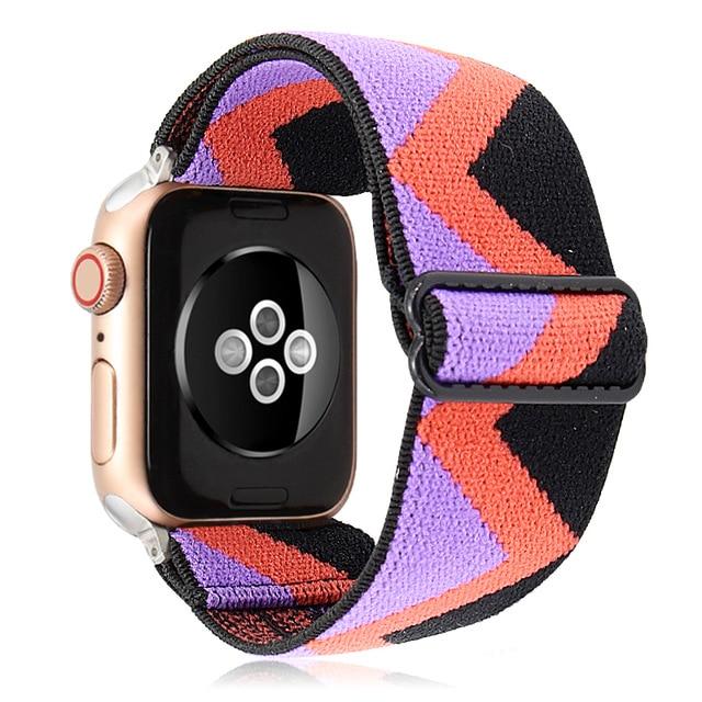 Watchbands BohoPurple / 38mm or 40mm Elastic Nylon watch band Loop Strap for apple watch 40mm 44mm 6 5 Sport wristband for iwatch 6 5 4 3 38mm 42mm Replacement band|Watchbands|