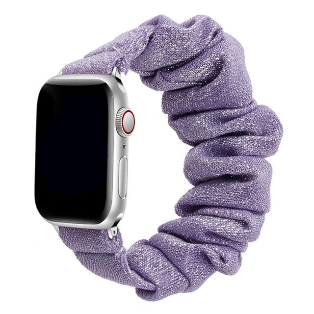 Home Purple gold / 38mm or 40mm / S   (119mm-160mm) Scrunchie Strap For Apple watch band 40mm 44mm 42mm 38mm 42 mm Elastic Nylon bracelet Solo Loop iWatch series 6 5 4 3 se band| |