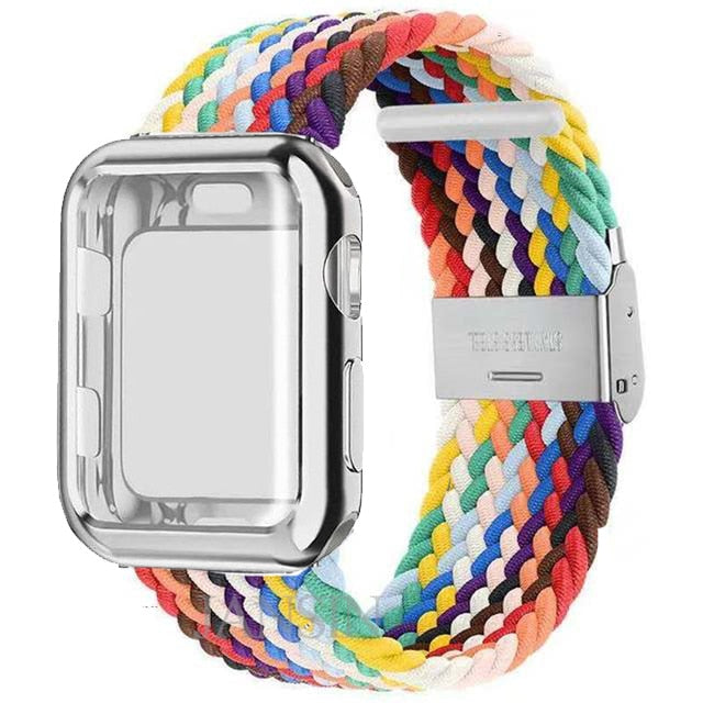 Case + Strap Series 6 5 4 Braided Solo Loop Elastic Sports Bracelet