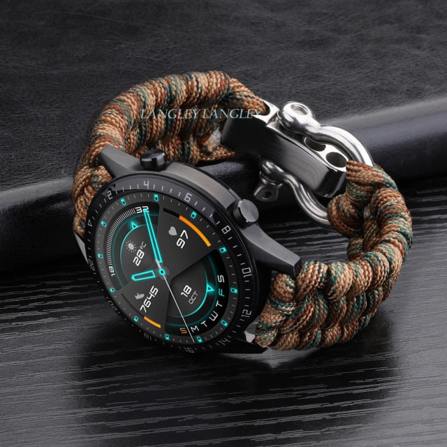 20 22mm Strap for Galaxy Watch 4 3 41mm 45mm Watch Band 42mm 46mm for Watch GT 2e Adjustable Buckle Rope Bracelet|Watchbands|