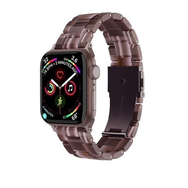 Watchbands Chocolate Brown / 38mm / 40mm Copy of Quality Resin Strap Imitation Ceramic Accessories watchband bracelet for apple watch series 6 5 4 Men Women Unisex iWatch 38mm/40mm 42mm/44mm