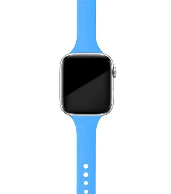 Watchbands blue 33 / 38mm or 40mm Slim strap for Apple watch band 38mm 44mm soft Sport Silicone wrsit women belt bracelet iWatch series 6 3 4 5 SE 40mm 42mm|Watchbands
