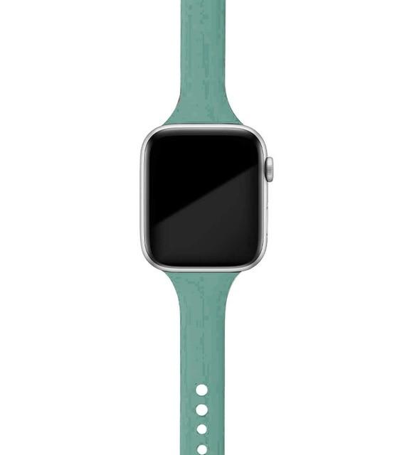 Watchbands Pine green 35 / 38mm or 40mm Slim strap for Apple watch band 38mm 44mm soft Sport Silicone wrsit women belt bracelet iWatch series 6 3 4 5 SE 40mm 42mm|Watchbands
