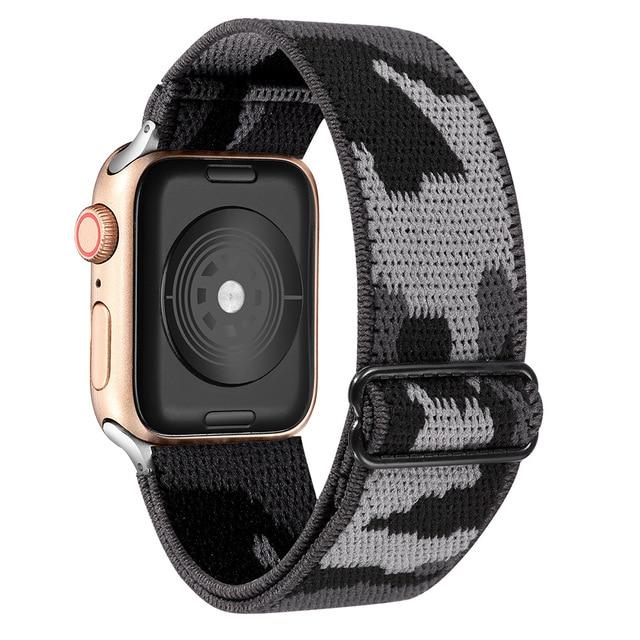 Watchbands blackwhite / 38mm or 40mm Elastic Nylon watch band Loop Strap for apple watch 40mm 44mm 6 5 Sport wristband for iwatch 6 5 4 3 38mm 42mm Replacement band|Watchbands|