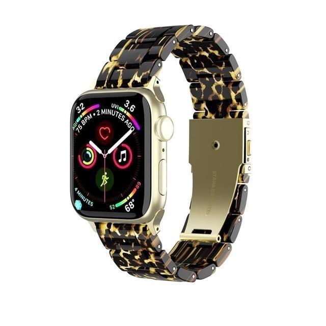 Watchbands Leopard / 38mm / 40mm Copy of Quality Resin Strap Imitation Ceramic Accessories watchband bracelet for apple watch series 6 5 4 Men Women Unisex iWatch 38mm/40mm 42mm/44mm