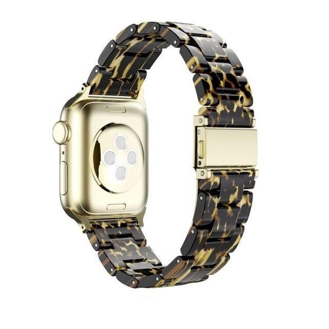 Watchbands Leopard print / 42mm or 44mm Resin Watch strap for apple watch 5 4 band 42mm 38mm correa transparent steel for iwatch series 5 4 3/2/1 watchband 44mm 40mm|Watchbands