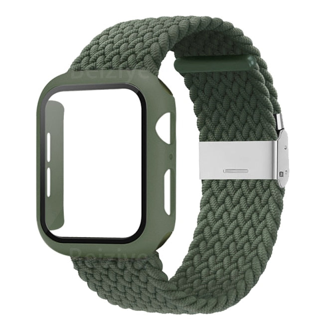 Braided Solo Loop + Case Series 6 5 4 Elastic Bracelet Watchband