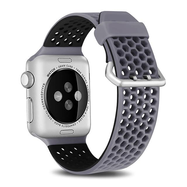 Watchbands black gray / 38 or 40 mm Summer Sport Silicon bands for apple watch 5 4 38 42mm replacement strap for iWatch 4 3 2 40 44mm for apple watch bracelet|Watchbands|