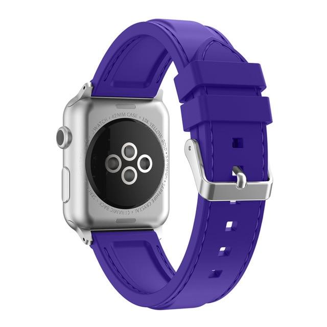 Watchbands Violet / 38mm Silicone strap For Apple Watch band 38mm 42mm 40mm 44mm iWatch Bracelet sport band for apple watch series 6 SE 5 4 3 2 watchband|Watchbands|