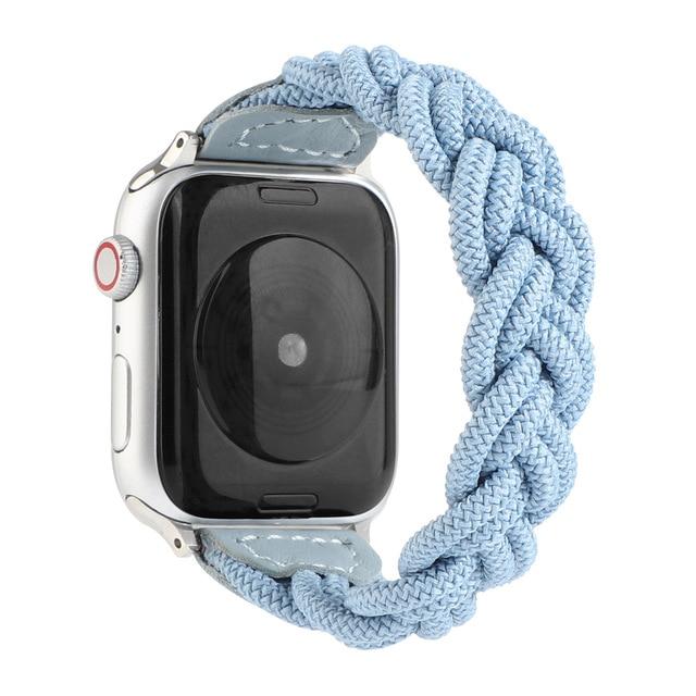 Watchbands sky blue / For 38mm and 40mm Woven Strap for Apple Watch Band 44mm 40mm iWatch bands 38mm 42mm Belt Nylon Sport Loop bracelet watchband for series 6 5 4 3 SE|Watchbands|