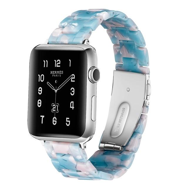 Watchbands Blue Sky / 38mm / 40mm Copy of Quality Resin Strap Imitation Ceramic Accessories watchband bracelet for apple watch series 6 5 4 Men Women Unisex iWatch 38mm/40mm 42mm/44mm