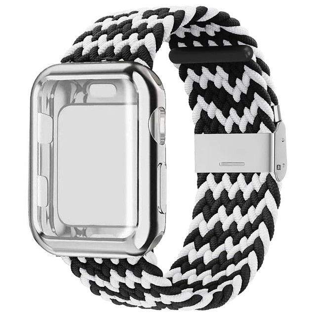 Case + Strap Series 6 5 4 Braided Solo Loop Elastic Sports Bracelet