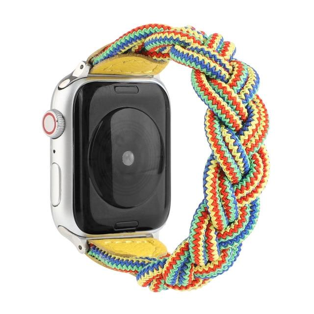 Watchbands color yellow / For 38mm and 40mm Woven Strap for Apple Watch Band 44mm 40mm iWatch bands 38mm 42mm Belt Nylon Sport Loop bracelet watchband for series 6 5 4 3 SE|Watchbands|