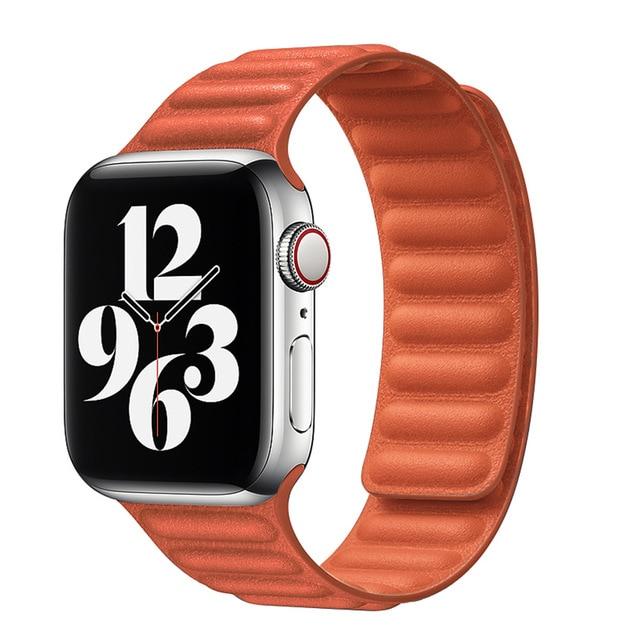 Watchbands Sunset / 38mm or 40mm Apple Watch Series 6 5 4 Watchband, Magnetic Leather Link Loop Strap