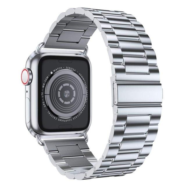 Watchbands Silver / 38mm Case+Strap For Apple Watch 5 3 band 44 mm 40mm 42mm/38mm Stainless Steel metal Bracelet belt accessories iWatch Band 5 4 3 2 1|Watchbands|