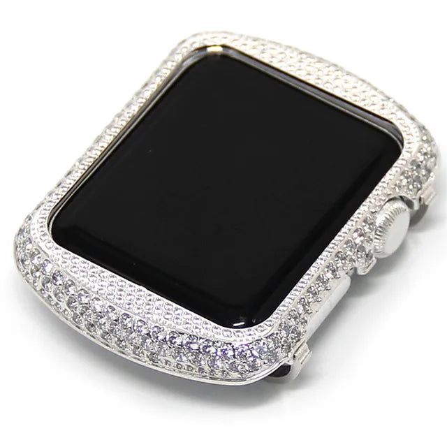 Aluminium Diamond Case For Apple Watch 44mm 40mm Luxurious Bling Women Screen Protector Frame For iWatch 8 7 41 45mm 42mm 38mm