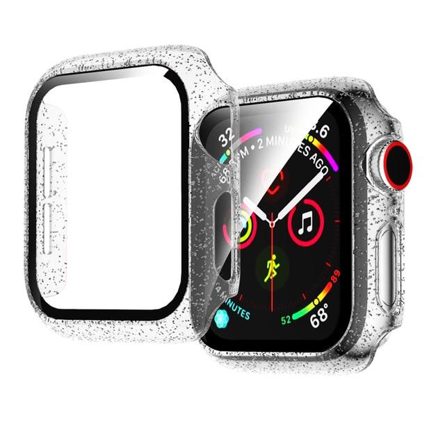 Watch Cases Silver / 38mm Glass Cover For Apple Watch Case iWatch 44mm 40mm 42mm 38mm Accessories Jelly Bumper iWatch Screen Protector series 6 5 4 |Watch Cases|