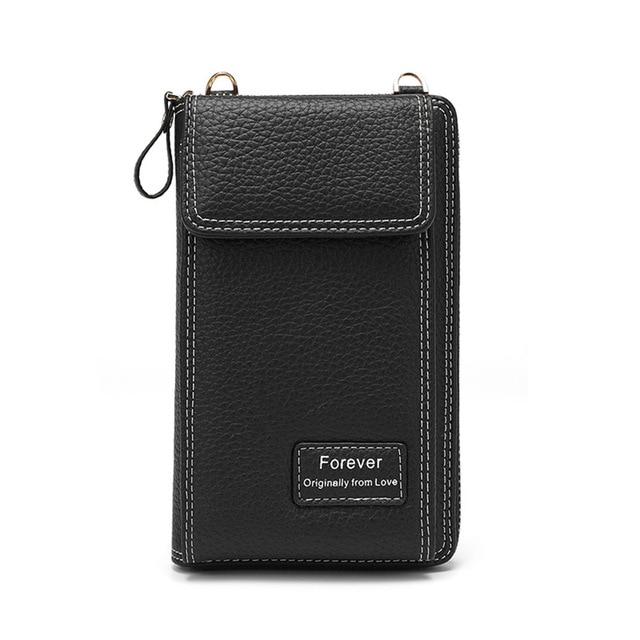 Top-Handle Bags black style 2 New Women Purses Solid Color Leather Shoulder Strap Bag Mobile Phone Big Card Holders Wallet Handbag Pockets for Girls|Top-Handle Bags|